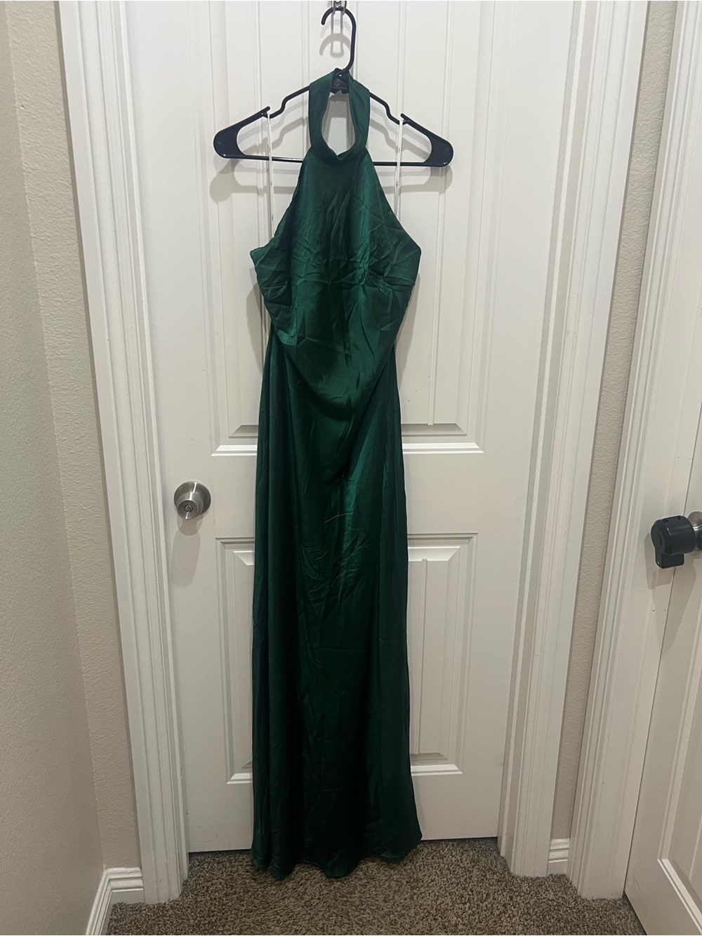 Lulu's Emerald Green Halter Maxi Dress